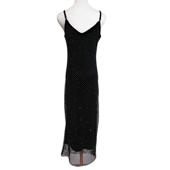 NWT HAUTE HIPPIE BLACK RHINESTONE MESH EMBELLISHED DRESS - Picture 2 of 13